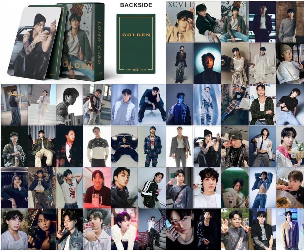 Careflection Jungkook Golden Holographic Photocards Set 55Pcs 2023